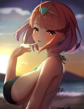 breasts female female_only kanuitichrom nintendo pyra pyra_(xenoblade) short_hair sideboob solo swimsuit xenoblade_(series) xenoblade_chronicles_2