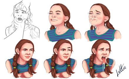 1girls actress braided_twintails breasts celebrity cum cum_in_mouth cum_on_face eyebrows_raised female freckles freckles_on_breasts freckles_on_face ginger hands_on_face light-skinned_female light_skin lottie_hotley male manhandled max_mayfield pale-skinned_female pale_skin red_hair sadie_sink smiling stranger_things tank_top tank_top_lift twin_braids twintails unseen_male_face younger_female