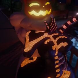 1boy 1girls animated arm_around_neck bottom_heavy breasts fortnite halloween huge_thighs jiggle redvelvetstar sound spice_(fortnite) tagme thick_thighs video