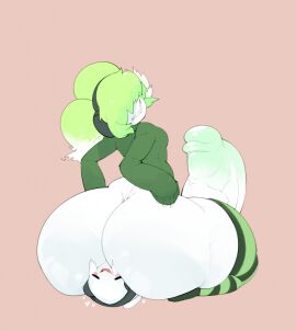 1boy 1futa 2019 ass back back_view balls beth_(chaozdesignz) big_ass big_butt bottom_heavy bottomless breasts bulumble-bee chaoz_(chaozdesignz) clothed clothing duo electronics erection facesitting female footwear futanari genitals ghost ghost_girl gigantic_ass hair_over_eyes headphones hi_res huge_ass huge_cock humanoid humanoid_penis intersex knee_highs knee_socks legwear looking_back male male_on_futa on_back partially_clothed penis second-party_source simple_background sitting_on_another small_breasts smothering socks spirit thick_thighs thighhighs vein veiny_penis white_skin wide_hips