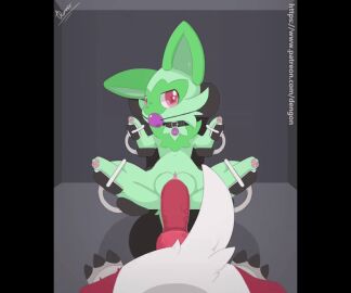 1boy 1girls 2d 2d_(artwork) 2d_animation animated anthro anthro_on_feral ball_gag canine_penis closing_eyes dengon female feral gagged knot knotting lycanroc male male/female missionary_position penis pokemon pussy restrained sex size_difference smaller_female sprigatito standing stomach_bulge straight tagme vaginal vaginal_penetration vaginal_sex vulva