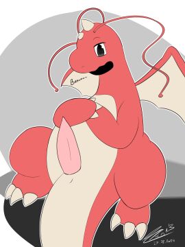 absurd_res balthy balthysstuff dragon dragonite fusion generation_1_pokemon genitals hi_res male mythological_creature mythological_scalie mythology nintendo penis pokemon pokemon_(species) presenting scalie simple_background sitting tapering_penis