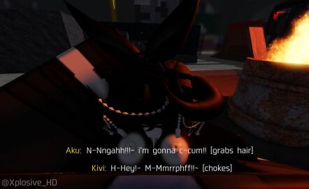 1boy 1girls 3d areolae black_body blocky_body blowjob boobjob breasts cum cum_in_mouth decaying_winter english_dialogue fellatio female grabbing grabbing_head male nipples paizuri penis pov roblox roblox_game robloxian tagme xplosive_hd