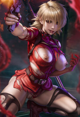 1girls absurd_res absurdres action_pose arched_back areola areolae athletic athletic_female bangs big_breasts blonde_hair blood_stain boots bottomless bottomless_female bottomless_skirt breasts breasts_exposed breasts_out breasts_out_of_clothes busty child_bearing_hips clothed clothing dandon_fuga female female_focus female_only fingerless_gloves fingernails firearm fit fit_female genitals gloves gun hairless_pussy hellsing high_resolution highres hips holding_gun holding_pistol holding_weapon huge_breasts large_breasts legs light-skinned_female light_skin nipples no_panties no_underwear pistol pussy red_boots red_skirt red_uniform seras_victoria shaved_pussy skirt slim_female slim_waist solo solo_female solo_focus stockings thick_thighs thighs tongue tongue_out torn torn_clothes torn_clothing torn_skirt torn_stockings uniform vagina weapon wide_hips