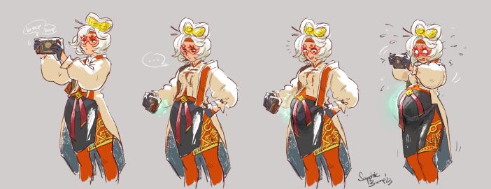 1girls 2d 2d_(artwork) belly_expansion breath_of_the_wild female instant_pregnancy nintendo pregnancy pregnant purah purah_(tears_of_the_kingdom) rapid_pregnancy round_glasses sapphicbump sketch_lines tears_of_the_kingdom the_legend_of_zelda