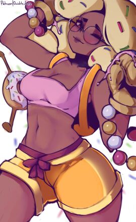 brawl_stars dark-skinned_female dark_skin female looking_at_viewer quickly_done_(artist) rosa_(brawl_stars) sugarplum_rosa_(brawl_stars) tagme