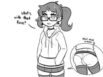 1futa 2d erin_(ikeychain) female futanari ikeychain intersex original original_character panties pantyshot tagme trans_woman transfem upskirt