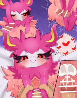 armpit_fetish armpit_play aromatisse blush bodily_fluids crying cum cum_in_pussy cum_in_uterus cum_inside cutaway duo eyelashes female flat_chest flat_chested fur game_freak generation_6_pokemon genital_fluids genitals glans hand_holding heart_symbol hi_res himimi human interspecies male male/female mammal nintendo penetration penile penile_penetration penis penis_in_pussy pink_body pink_fur pokemon pokemon_(species) pokephilia pussy sex sweat tears tears_of_pleasure thigh_sex uterus vaginal_penetration