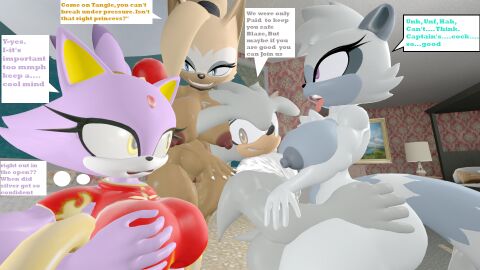 3d blaze_the_cat breasts clothing feline female foursome hedgehog large_breasts lemur sex sfm silver_the_hedgehog silverknight395 sonic_(series) source_filmmaker straight tagme tangle_the_lemur threesome waiting_for_sex waiting_for_turn whisper_the_wolf wolf