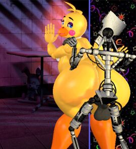 1boy 1girls 3d animated animatronic animatronic_female anthro anthro_penetrated ass ass_jiggle balls beak bib blue_eyes blush chicken datzuum endo-01_(fnaf) endo_(fnaf) endoskeleton eyelashes eyeshadow female five_nights_at_freddy's five_nights_at_freddy's_2 garry's_mod hand_on_shoulder hands_on_wall huge_toy_chica leaning_against_wall male male/female metallic_body penetration penetration_from_behind penis robot robot_girl robot_humanoid runaboo_chica sex sex_from_behind straight thick thick_ass thick_legs thick_thighs toy_chica_(fnaf) yellow_body yellow_skin