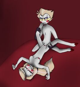 charlie_morningstar_(hazbin_hotel) female incest lucifer_morningstar_(hazbin_hotel) pussy tagme vaginal_insertion vaginal_penetration vaginal_sex yellow_blush