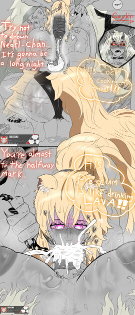 1futa 1girls absurd_res arknights ass big_ass big_breasts black_nails blonde_hair bodily_fluids breasts chain_leash chains clothing collar colored_nails cum cum_in_mouth cum_in_throat cum_inside cum_overflow cumshot cumsplosion drinking drinking_cum duo ejaculation fellatio female first_person_view forced_fellatio full_stomach furry_ears futa_on_female futa_with_female futanari genital_fluids genitals giver_pov glistening glistening_body glistening_breasts glistening_butt glistening_skin glowing glowing_eyes goybinart greyscale hair hair_grab head_grab heart_eyes heart_symbol hearts_around_head herm hi_res horns horse_ears horse_girl horse_tail humanoid hypergryph intersex intersex/female leash leashing_pov long_orgasm looking_pleasured matoimaru_(arknights) monochrome muscles muscular muscular_female muscular_intersex muscular_thighs nails narrowed_eyes nearl_(arknights) oni oni_futa oni_horns oral oral_penetration orgasm_face panties penetration penile penis ponytail pussy pussy_juice pussy_juice_drip restrained ribbed_penis sex simple_background spank_marks spread_legs spreading squatting squatting_oral_position studio_montagne submissive sweat sweatdrop sweaty_breasts sweaty_legs sweaty_thighs tail tail_motion tailwag touching_hair underwear vaginal_fluids vein veiny_muscles x-ray x-ray_view