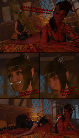 ass ass_focus ass_in_face baldur's_gate_3 dungeons_and_dragons eyes_rolling_back fart farting female karlach knocked_out shadowheart test715 tiefling yuri