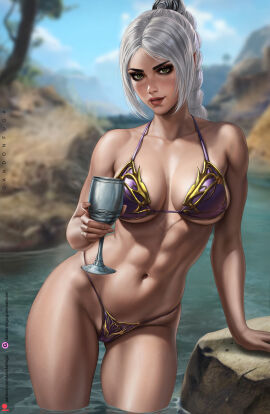 1girls 2024 2d 2d_(artwork) abs absurd_res absurdres alternate_version_available arm_support artist_name athletic athletic_female baldur's_gate baldur's_gate_3 bangs bare_arms bare_shoulders bare_thighs big_breasts bikini bikini_bottom bikini_top blush bra braided_hair braided_ponytail breasts chalice cleavage clothed clothed_female clothing cup cute_face dandon_fuga day dungeons_and_dragons elf elf_ears elf_female female female_focus female_only fit fit_female forgotten_realms freckles freckles_on_face green_eyes hair_up half-elf half_elf high_resolution highres holding_cup in_water lake large_breasts light-skinned_female light_skin long_hair looking_at_viewer navel outdoors outside panties pointy_ears ponytail purple_bikini purple_bikini_bottom purple_bikini_top purple_bra purple_clothes purple_clothing purple_panties purple_underwear questionable scar scar_on_face sfw shadowheart slim_female slim_waist solo solo_female solo_focus standing standing_in_water stomach thick_thighs thighs toned toned_body toned_female toned_stomach twitter_link underwear water white_hair