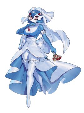 blush bouquet gardevoir glasses hairclip heart paz_gardenia pokemon pokemon_(species) shiny_pokemon wedding_dress wedding_ring wedding_veil