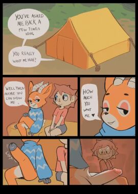 animal_crossing animated beau_(animal_crossing) comic dialogue fridge_(artist) furry male male/male penis pinkanimations villager_(animal_crossing)