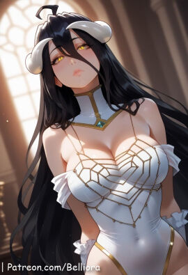 1girls ahe_gao ai_generated albedo_(overlord) ass bare_arms bare_legs bare_shoulders bare_thighs belliora big_ass big_breasts black_hair blush breasts closed_mouth defeated defeated_heroine demon female female_focus female_on_cloth hi_res horns huge_breasts interracial large_breasts light-skinned_female light_skin long_hair looking_at_viewer male male/female male_penetrating netorare nipples ntr nude nude_female oral overlord_(maruyama) penetration pussy sex sex_from_behind standing tagme thick_thighs vaginal_penetration yellow_eyes