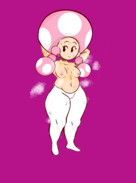 1girls belly blue_thong breasts eyelashes female female_in_heat female_only in_heat leggings mario_(series) mob_face mushroom_girl mushroom_humanoid nintendo nipples pant pants purple_background pussy pussy_outline shirtless shirtless_female solo solo_female steaming_body sweat sweaty tagme tagme_(artist) thick_thighs thong_peek tight_clothing tight_pants tight_pussy toadette topless twintails unknown_artist unknown_source white_leggings