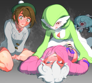 1boy 2024 2girls bede_(pokemon) blue_eyes blush bodily_fluids brown_hair censored clothed clothing cuckquean defeated defeated_villain female female_penetrated female_rapist femdom gardevoir generation_3_pokemon genitals gloria_(pokemon) green_hair group hair human human_female human_male human_on_humanoid human_penetrating human_penetrating_humanoid humanoid humanoid_female humanoid_penetrated interspecies light-skinned_female light-skinned_male light_skin male male/female male_penetrating male_penetrating_female male_rape_victim mammal masturbating_while_watching masturbation nintendo penetration penis pokemon pokemon_(species) pokemon_ss pokephilia pussy reverse_rape sex sweat sweatdrop vaginal vaginal_masturbation white_body white_hair yuuri_splatoon