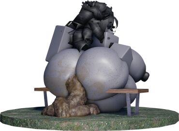 ass betsy_(dreadded) black_hair black_nipples breasts dreadded_llc eyewear female glasses grey_fur hyper_ass hyper_breasts roblox robloxian scat tagme