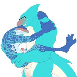 1:1 2021 5_fingers abs absurd_res amphibian anthro anthro_on_anthro anthro_penetrated anthro_penetrating anthro_penetrating_anthro ass athletic athletic_anthro athletic_male balls biceps blue_body blue_poison_dart_frog blue_skin blue_tail blush bodily_fluids boner closed_eyes cum cum_in_ass cum_inside erection feet fingers fish frog gay genital_fluids genitals glans hi_res humanoid_hands interspecies islate_(artist) male male/male male_only male_penetrated male_penetrating male_penetrating_male marine membrane_(anatomy) multicolored_body multicolored_scales muscular muscular_anthro muscular_male muscular_thighs nude pecs penetration penis poison_dart_frog ranno red_glans rivals_of_aether scales sex shark stand_and_carry_position standing standing_sex tail teal_body teal_scales toes triceps two-tone_body two-tone_scales two-tone_tail webbed_feet webbed_hands white_balls white_body white_penis white_scales white_tail