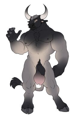 abs absurd_res alpha_channel anatomically_correct anatomically_correct_genitalia animal_genitalia anthro balls biceps big_balls body_hair bovid bovid_horn bovine bovine_horn brahman brahman_cow cattle chest_hair chest_tuft digital_drawing_(artwork) digital_media_(artwork) digitigrade fingers front_view fully_sheathed fur genitals gradient_body hairless_balls happy_trail heavy_balls hi_res hooved_fingers hooves horn huge_balls lemon_balls male male_only mammal muscular muscular_anthro muscular_male nipples nude nude_anthro nude_male open_hand pecs pink_balls pubes pupils raised_arm red_pupils ronan_(darb) sabrecats saggy_balls sheath simple_background solo solo_male tail tail_tuft transparent_background tuft twistedhound uneven_balls yellow_eyes zebu