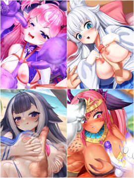 1boy 1girls 2boys 3boys 4koma abs anthology bare_breasts beach beauty_mark bell blue_hair blue_skirt blush body_markings bondage breasts camila_(vtuber) cimp_(camila) claws clown clown_girl egyptian_clothes egyptian_headdress elf_ears exposed_breasts face_markings fan_mascot_(vtuber) fan_mascot_focus_(vtuber) fangs female female_abs hair_ornament half-closed_eyes hand_covering_breasts hand_on_hair harpy_girl heart_ahoge heart_tattoo imminent_oral imp indie_virtual_youtuber jewelry jnstudio large_breasts licking_lips light-skinned_penis light_skin long_hair looking_at_partner looking_at_penis lumi_(merryweather) lying_on_bed male marking_below_eyes motion_blur multiple_images open_mouth orca_girl paid_reward_available paizuri paizuri_lead_by_female partially_clothed penis pink_eyes pink_hair precum precum_drip purple_eyes purple_penis rope rope_bondage shibari_under_clothes shylily single_fang small_breasts smile spoodle_(trickywi) sweat sweatdrop swimwear titjob trickywi two-tone_hair virtual_youtuber vtuber white_clothing white_fur white_hair white_penis wolf_ears wolf_girl xiboo_(trickywi)