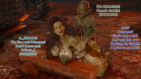 1girls 3d big_breasts bimbofication breasts busty curvaceous curvy curvy_body curvy_female curvy_figure deilw english english_text eyes_rolling_back female fucked_silly goblin goblin_female goblin_male huge_breasts large_breasts male nipples original original_character pointy_ears rolling_eyes sex text voluptuous