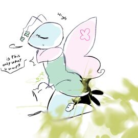 1boy 1girls butterfly dandy's_world dazziezy fart farting farting_in_face female fetish flyte_(dandy's_world) irougaki male male_fart original_character sitting_on_person tagme wings