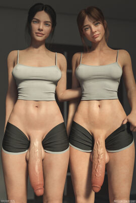 2025 2futas 3d 3d_model 3d_render absurdly_large_cock arms balls belly big_balls big_penis blue_eyes breasts brown_hair cock couple dark_hair day daytime daz3d daz_studio dick dickgirl dickgirl/dickgirl emma_(rexart) flaccid flaccid_penis futa_focus futa_on_futa futa_only futanari ginger glans green_eyes half-dressed hi_res high_resolution highres hips huge_balls huge_cock huge_testicles human indoors intersex large_balls large_penis large_testicles legs light-skinned_futa light_skin long_penis looking_at_viewer medium_breasts navel nipple_bulge no_sex original original_character pale-skinned_futa pale_skin patreon_username penis posing posing_for_the_viewer realistic red_hair rexart ruby_(rexart) secrets_of_rockfield self_upload shorts shoulders showing_off showing_penis smile smiling_at_viewer standing testicles thighs topwear uncensored uncensored_penis veins veiny_penis waist watermark