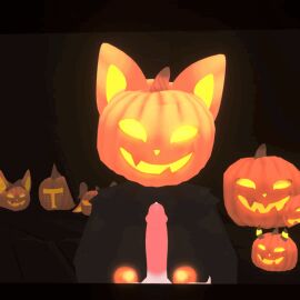 1:1 3d 3d_animation animated anthro big_breasts black_body black_fur bodily_fluids breast_play breasts detailed_background digital_media_(artwork) domestic_cat duo erection felid feline felis female food for_a_head fruit fur genital_fluids genitals glowing glowing_nipples halloween holidays humanoid jack-o'-lantern loop male male/female mammal nipples nude object_head open_mouth paizuri penis plant pumpkin pumpkin_head sex short_playtime smile solo_focus tednotbob titfuck titjob white_body white_fur