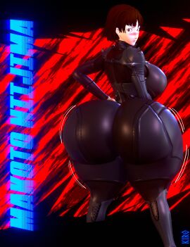 1girls 3d ass ass_bigger_than_head ass_bigger_than_torso ass_expansion big_ass blush bodysuit bottom_heavy breasts brown_hair bubble_butt clothing dat_ass fat_ass female female_only hands_on_hips huge_ass hyper hyper_ass kiro93591529 large_ass looking_at_viewer looking_back makoto_niijima massive_ass persona persona_5 png short_hair solo text thick_ass thick_thighs thunder_thighs wide_hips
