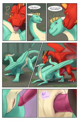 comic digital_media_(artwork) dragon erection female from_behind_position hi_res knot male mounting mythological_creature mythological_scalie mythology oral pussy scalie sex tail vaginal_penetration