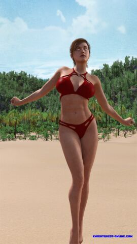 1girls 3d bikini breasts female large_breasts marvel marvel_comics mary_jane_watson mary_jane_watson_(insomniac) red_bikini spider-man_(ps4) spider-man_(series) stjude90 swimsuit