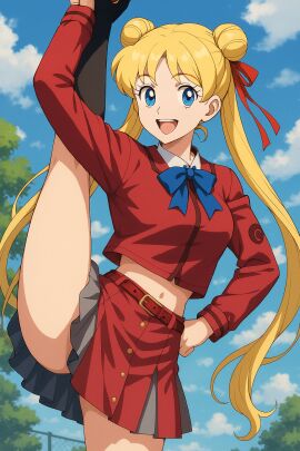 ai_generated chisato_cosplay clothes gold_hair gpt sailor_moon splits