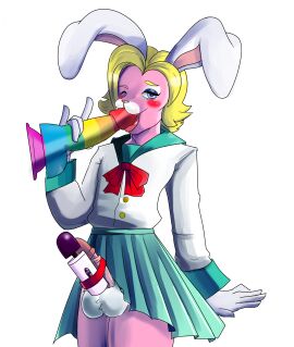 1futa 2020 absurd_res ambiguous_gender anthro asian_clothing babalonhole blonde_hair blue_eyes blush bottomwear clothing commission dickgirl digital_media_(artwork) dildo east_asian_clothing forced_orgasm futanari genitals hair hi_res hitachi_magic_wand intersex japanese_clothing japanese_school_uniform lagomorph leporid lgbt_pride mammal oral orgasm original penis pink_body pride_colors rabbit rael_bunni rainbow_pride_colors school_uniform serafuku sex_toy skirt solo teasing trans_woman transfem uncensored uniform vibrator wand_vibrator