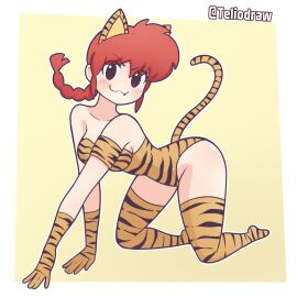 1girls :3 breasts clothing female female_only medium_breasts ranma-chan ranma_1/2 ranma_saotome solo stockings tagme teliodraw