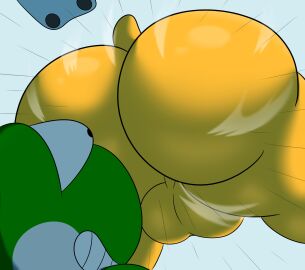 2024 absurd_res anthro ass balls big_ass big_balls big_butt black_eyes bowser clenched_teeth colossalstars digital_media_(artwork) dinosaur duo falling genitals green_body green_scales green_yoshi hi_res huge_ass huge_butt koopa male male/male mario_(series) multicolored_body multicolored_scales nintendo reptile scales scalie short_tail surprise surprised_expression tail teeth thick_thighs two-tone_body two-tone_scales white_body white_scales yellow_body yellow_scales yellow_tail yoshi yoshi_(character)