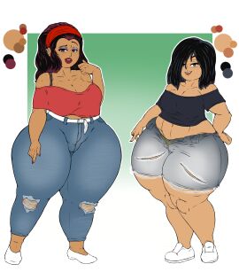 2girls agustina_gramajo argentina ass ass_grab bed big_ass big_breasts black_hair breasts bubble_ass bubble_butt camila_gramajo fat_ass female female_only full_body hand_on_ass huge_ass large_ass latina long_hair oc original rocksbear_(artist) sisters