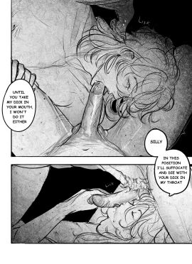 2boys 69 69_position black_background blowjob breasts cock cock_worship comic dick eyes_closed gay gay_blowjob gay_sex genshin_impact gimpi_art grabbing_penis high_resolution highres honkai:_star_rail kamisato_ayato licking licking_penis looking_up male male/male male_focus male_only mole mole_(marking) mole_on_breast mole_on_stomach mole_on_thigh mole_under_mouth muscles muscular muscular_male oral oral_sex penis precum precum_drip sunday_(honkai:_star_rail) text text_bubble wing_piercing wings wings_on_head yaoi