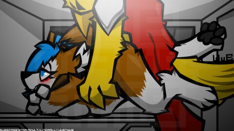 ambiguous_penetration anthro avian beak bird blue_eyes blue_hair blush breast_squish breasts brown_body brown_fur canid canine canis cape closed_eyes clothing domestic_dog duo feathers female fur furniture hair hi_res husky inner_ear_fluff inside male male/female mammal multicolored_body multicolored_fur nel'i_(wub) nordic_sled_dog original_character pawpads paws penetration red_cape red_clothing shoulder_guards signature smile spitz squish table tail tail_feathers text tuft two-tone_body two-tone_fur url watermark white_body white_fur wub_(artist) yellow_body yellow_feathers