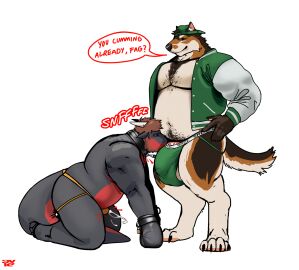 age_difference alrick_(lohboh) american_football anthro aroused aroused_by_another aroused_face aroused_male aroused_smile aviesergal backwards_baseball_cap backwards_cap backwards_hat bara barazoku barefoot baseball_cap bdsm_gear beard beer_belly belly biceps big_balls big_belly big_bulge big_muscles big_pecs big_penis black_body black_collar black_scales bodily_fluids body_hair body_worship bondage bondage_gear bound brown_beard brown_body brown_chest_hair brown_facial_hair brown_fur brown_hair brown_pubes brown_sideburns bulge bulge_in_face bulge_musk canid canine canis chest_hair closed_eyes clothed clothing collar crotch_in_face crotch_sniffing cuff_(restraint) cum cum_in_clothing cum_in_jockstrap cum_in_underwear cum_spurt cum_through_clothing cum_through_jockstrap cum_through_underwear cumshot detailed_bulge dialogue dirty_talk dominant dominant_anthro dominant_male dragon duo ejaculation english_text erection erection_under_clothing erection_under_jockstrap erection_under_underwear exposed_chest face_in_crotch facial_hair feet football_player fur gay genital_fluids genital_outline green_clothing green_hat green_headwear green_jacket green_jockstrap green_topwear green_underwear grin grinning_at_partner hair hand_on_hip handcuffs happy_trail hat headgear headwear hi_res homophobic_slur jacket jock jockstrap jockstrap_sniffing kabob_(dragonkabob) kneeling kneeling_oral_position leash leashed_anthro leashed_collar leashed_male letterman_jacket looking_pleasured male male/male mammal manly metal_cuffs multicolored_body multicolored_fur multicolored_scales musclegut muscular muscular_anthro muscular_male musk musk_worship musky_jockstrap musky_penis musky_underwear mythological_creature mythological_scalie mythology older_anthro older_male open_clothing open_jacket open_topwear orange_clothing orange_jockstrap orange_underwear orgasm pantsless pantsless_anthro pantsless_male pecs penis_outline profanity pubes red_body red_scales restraints scales scalie scent scent_play shackles sideburns simple_background smile smirk smirking_at_another smirking_at_partner smirking_dom sniffing sniffing_clothes speech_bubble sport standing submissive submissive_anthro submissive_male taunting taunting_partner tenting text thick_arms thick_thighs topwear two_tone_body two_tone_scales unbuttoned unbuttoned_topwear underwear underwear_sniffing wet wet_clothing wet_underwear white_background white_body white_clothing white_fur white_jacket white_topwear wolf younger_anthro younger_male