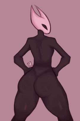 anthro ass ass_focus big_ass female from_behind hollow_knight hornet_(hollow_knight) looking_back naked solo thick thick_thighs uziki