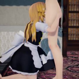 1boy 1girls 3d all_the_way_to_the_base animated blowjob clothed_female clothed_female_nude_male clothed_sex continue_after_cum cum cum_on_face cum_on_hair cum_three_times deepthroat_hug fellatio female female_grab_male_ass licking licking_penis light-skinned_female light-skinned_male light_skin long_video longer_than_one_minute maid male maloxx marisa_kirisame mikumikudance mmd nude nude_male oral penis post-orgasm post-orgasm_fellatio post-orgasm_torture small_penis sound touhou video