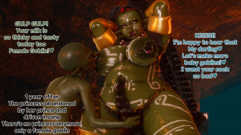 1girls 3d arms_behind_head big_breasts bimbo bimbofication breasts busty curvaceous curvy curvy_body curvy_female curvy_figure deilw english english_text female goblin goblin_female goblin_male green-skinned_female hands_behind_head huge_breasts impregnation_request large_breasts male mind_break nipple_piercing nipples original original_character pierced_nipples piercing piercings pointy_ears text voluptuous