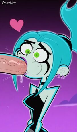 1girls ai_generated artist_name blue_hair blush breasts completely_nude danny_phantom ember_mclain female ghost ghost_girl large_breasts looking_at_viewer medium_breasts nickelodeon nipples nude patreon_logo pozbirt pussy slim_waist tagme uncensored video