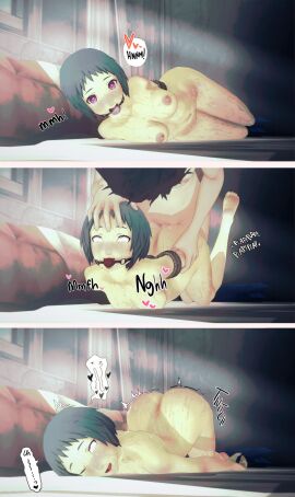 1boy 1girls 3d after_sex ahe_gao ball_gag blue_hair bondage comic_strip dubious_consent eyes_rolling_back female femsub fucked_senseless fucked_silly fuuka_yamagishi happy_sub heart-shaped_pupils imminent_sex inviting_to_sex looking_at_viewer looking_pleasured male maledom persona persona_3 persona_5 pink_eyes ren_amamiya rope_bondage tied_up totalsun twitching