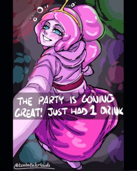 1girls adventure_time ass big_ass bottom_heavy bubble_ass bubble_butt caption fat_ass female female_only huge_ass large_ass looking_at_viewer looking_back pink_hair pink_skin princess_bubblegum selfie solo teatotalerlewds thick_ass thick_thighs wide_hips