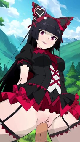 1boy 1girls 9:16 ai_generated animated black_hair climax climaxing cowgirl cowgirl_position cum_in_pussy cum_inside cumming_inside cumming_together female gameplay gate_-_jieitai_ka_no_chi_nite_kaku_tatakaeri longer_than_30_seconds male mp4 ohmywaifu patreon_username red_eyes rory_mercury small_breasts squirt squirting straight tagme vaginal_penetration vaginal_sex vertical_video video