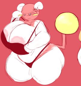 1girls alternate_body_type angry angry_expression anthro areola areola_slip areolae ass_visible_through_thighs bbw belly big_breasts bra breasts child_bearing_hips chubby_anthro chubby_female cleavage cross-popping_vein cyan_eyes digital_media_(artwork) female half_naked highres ineffective_clothing malino_species mature_female newgrounds_link pretty_blood puzz_(pretty_blood) self_upload shortstack sitruspuffy stretch_marks thick_thighs thong two-tone_body voluptuous voluptuous_female white_horns